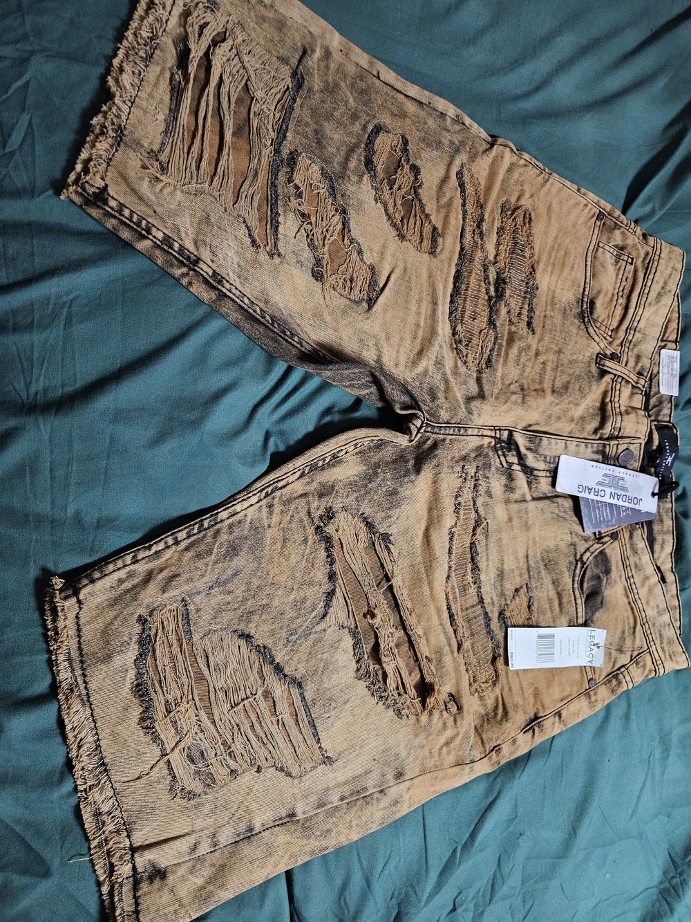 Legacy Distressed Tan/Brown Men's Denim Shorts